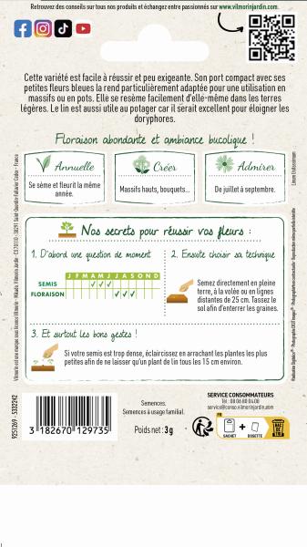 Fleurs - Lin Annuel Blue Dress - Graines d'Exception - MEDIA_PACKAGING_VERSO